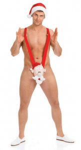 Santa suspenders thong